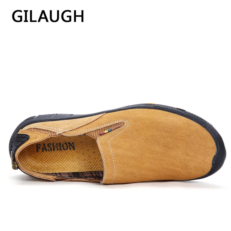 GILAUGH جديد 2018 أزياء رياضية نمط جلد أصلي للرجال حذاء كاجوال Guality السامية تنفس الانزلاق على المتسكعون حذاء رجالي GILAUGH جديد 2018 أزياء رياضية نمط جلد أصلي للرجال حذاء كاجوال Guality السامية تنفس الانزلاق على المتسكعون حذاء رجالي
