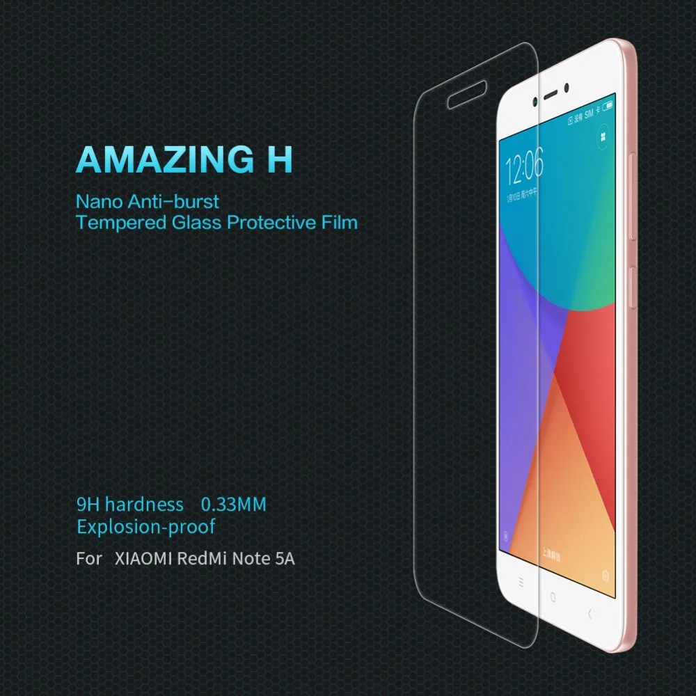 

NILLKIN Amazing Nanometer H For Xaomi Redmi Note 5A Glass phone Tempered Glass film Touch Green Glass 9H Screen Protector Film