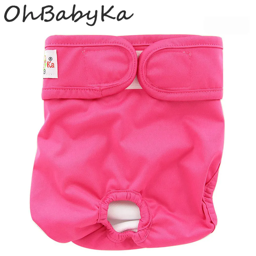 

Ohbabyka Pet Dog Absorbent Training Pant for Female Dog Washable Diapers Hook&Loop Adjustable Dog Underwear Pant 3 Size S M L