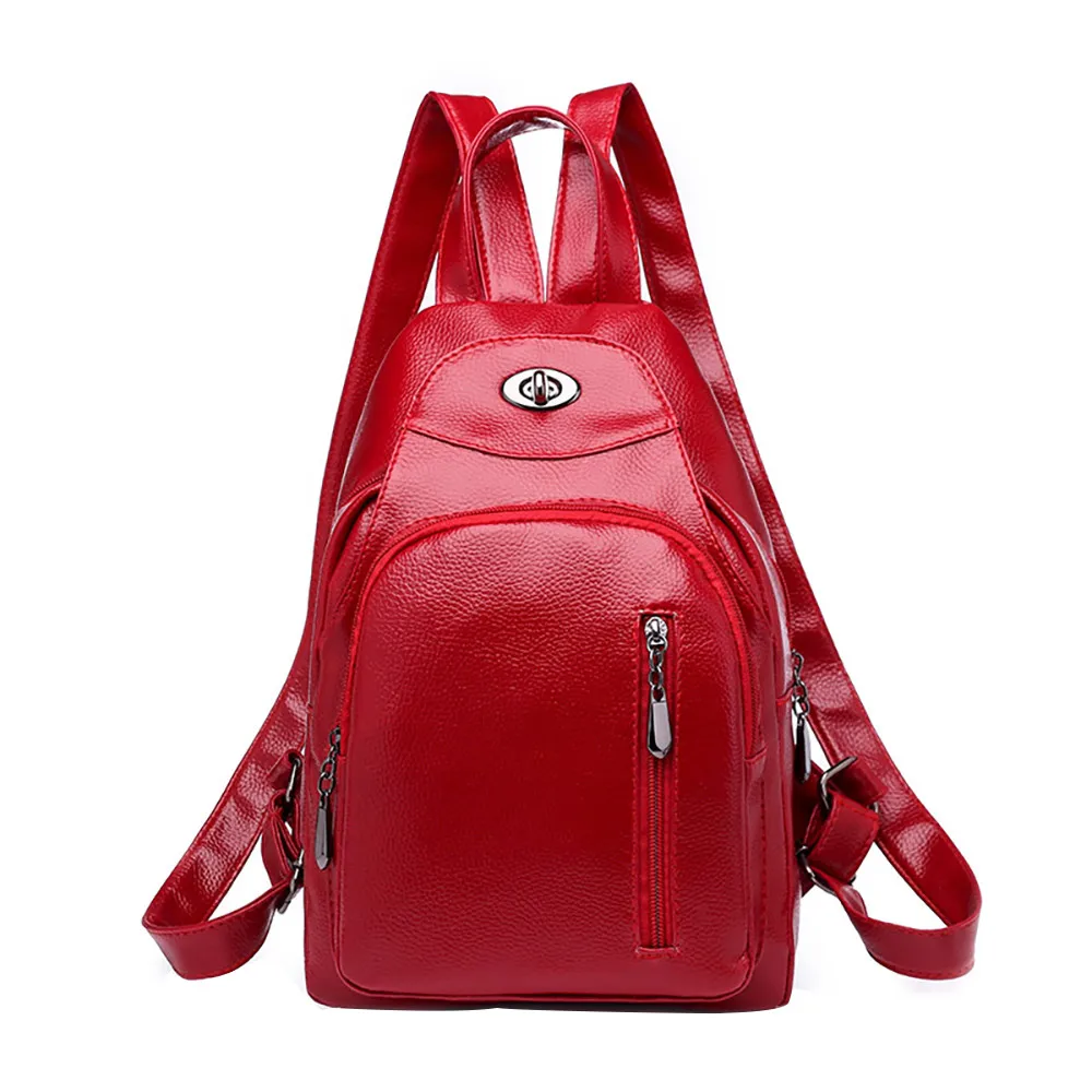 

Fashion Woman Backpack Multi-function Backpack Soft Leather school bag Anti-theft Personality Small Backpack for women 2019 #Zer