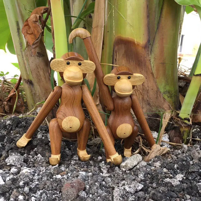 Деревянная обезьяна из массива деревянный кий статуэтки Home Decor аксессуары