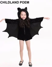 Enfants Animal Cosplay Mignon Chauve-Souris Costume Enfants Halloween Costumes Pour Les Filles Noir Barboteuses Salopette Connecter Ailes Batman Vêtements