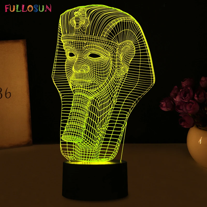 Таинственный 3D Фараона Форма LED Настольная лампа LED 3D USB Мощность ночник, как Спальня Аксессуары