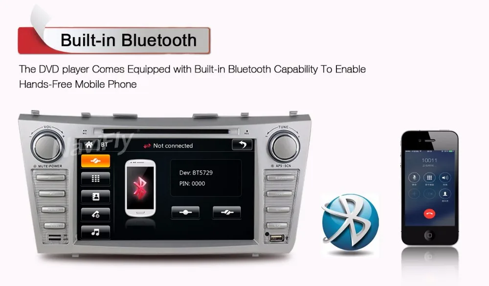 Sale MEKEDE free shipping  Car GPS Navigation multimedia player For Toyota Camry 2007 2008 2009 2010 Head Unit Car Stereo radio BT 9