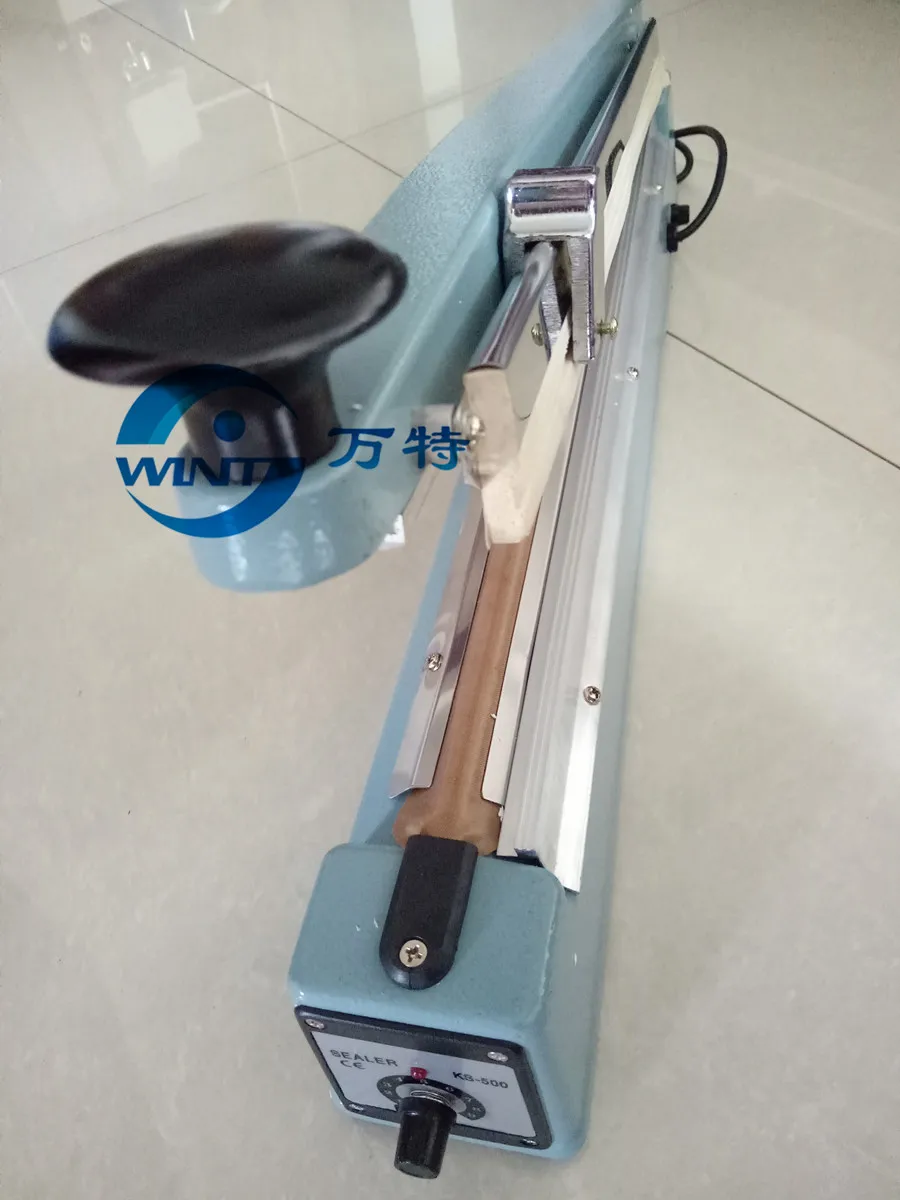 KS-500MM Hand Impulse Sealer With Cutter Handheld Heat Impulse Manual sealing machine Aluminum body 2