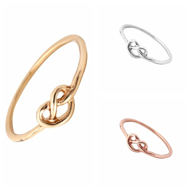 Min 1pc Gold Silver and Rose Gold Heart Knot Ring Everyday Jewelry Infinity Adju Min 1pc Gold Silver and Rose Gold Heart Knot Ring Everyday Jewelry Infinity Adju
