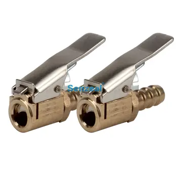 

Hot Sales 2pcs/set 8mm Car Truck Tyre Inflator Valve Connector Air Chuck Clip With Lock Brass Material Tire Chuck New Arrival