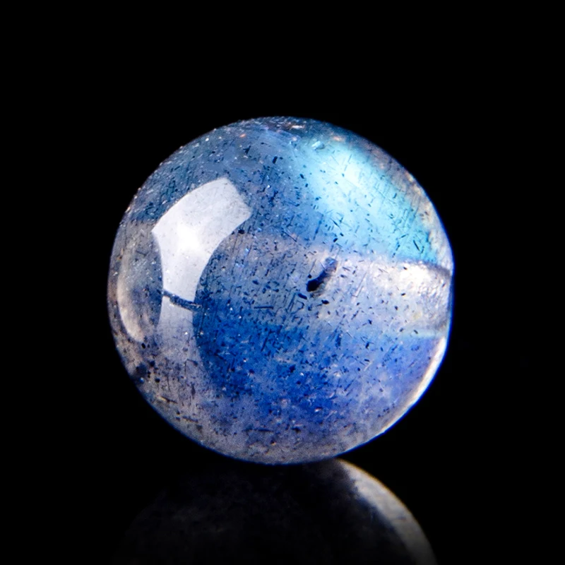 

Natural blue gray moonstone loose beads 6A grade labradorite beads single bead ice all-blue light color female models