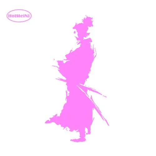 HotMeiNi Samurai Design Ninja Oriental Sword Fashion Vinyl Car Sticker Decals Window Laptop Black/Silver Accessories 10*21.6cm - Color Name: Pink