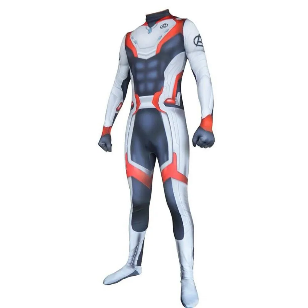 The New Avengers Endgame Quantum Realm Cosplay Costume Superhero Captain America Captain Marvel Zentai Bodysuit Suit Jumpsuits