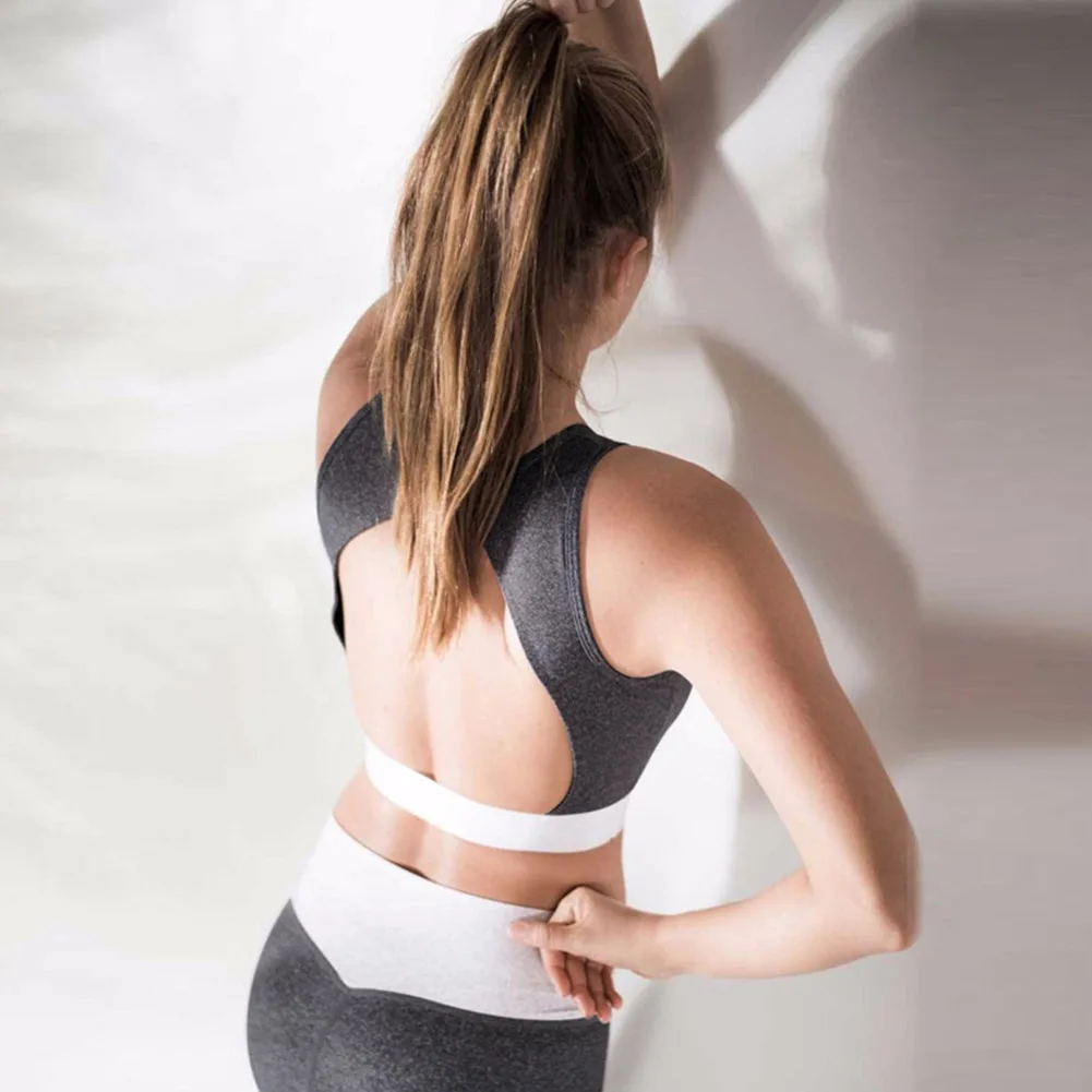 Сексуальная спинки спортивный костюм йога бюстгальтер + штаны для йоги Фитнес Йога набор для Для женщин