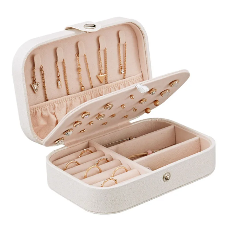 

European Pu Leather Jewelry Boxes Princess Portable Storage Box Multi Layer Large Capacity Jewelry Storage Boxes