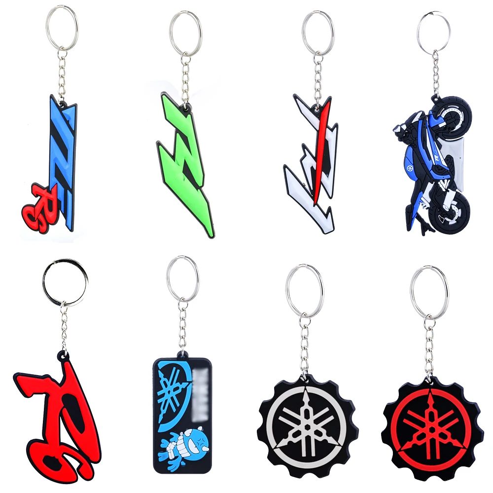 

Motorcycle Keychain Yamaha Logo Model Creative Personality Motor Keyring Soft Rubber Car accessories buckle