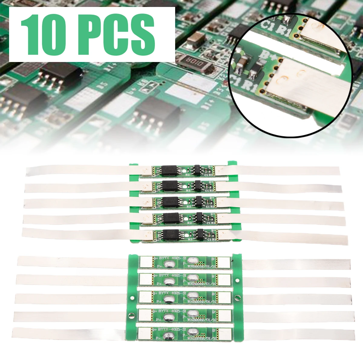 

10pcs/set 3A BMS Protection Board With Solder Belt for 1S 3.7V 18650 Li-ion lithium Cell Short Circuit Protection