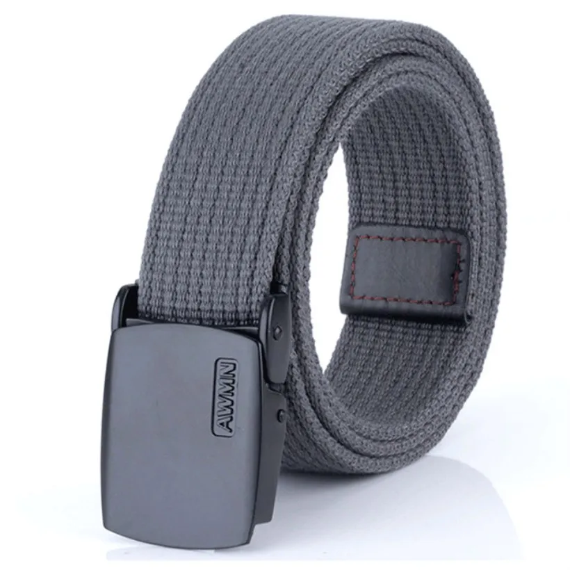 Unisex Canvas Belt Automatic Alloy Buckle Belts Outdoor Sport AWMN