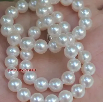 

Wholesale FREE SHIPPING elegant10-11mm south sea natural round white pearl necklace 18inch