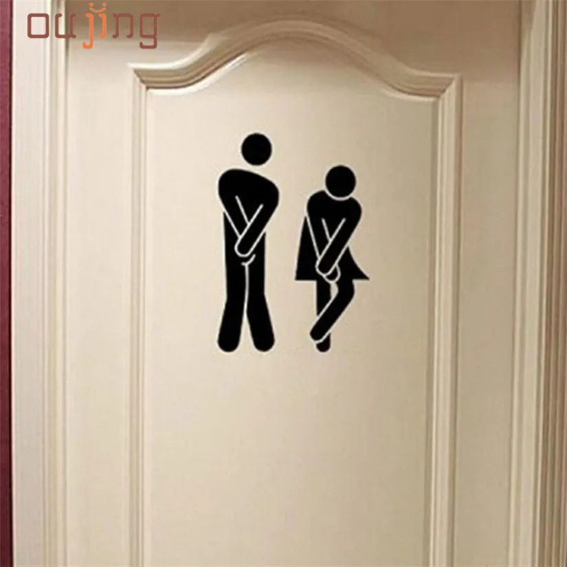 New Qualified 2016 Man Woman Washroom Toilet WC Sticker