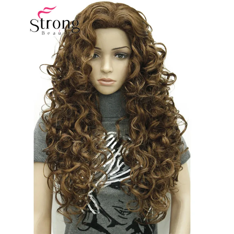 StrongBeauty 26 дюймов длинные волнистые блонд микс синтетический парик Полный парики для женщин выбор цвета - Цвет: 30 Auburn