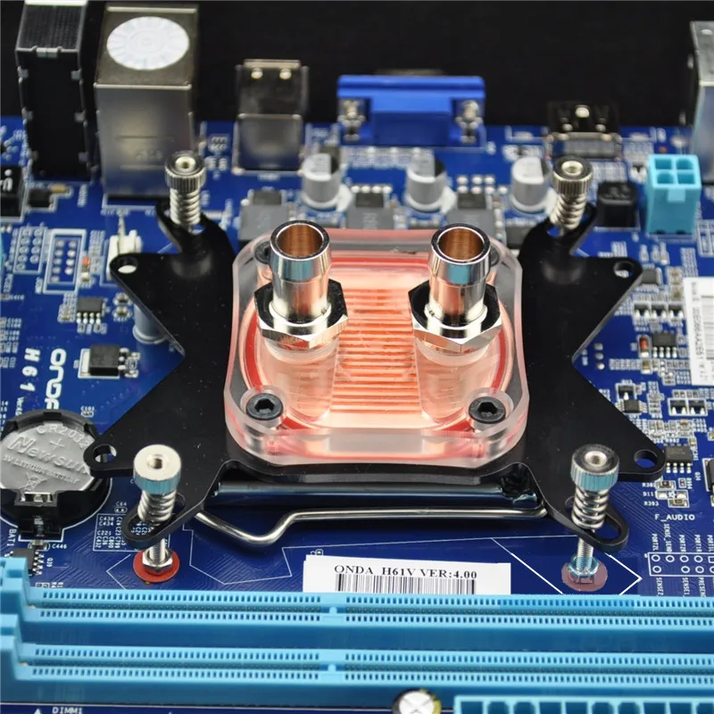 50 мм Процессор водяного охлаждения внутренний канал водоблок воды кулер блока Медь основание обеспечивает прохладу во время Intel 775/1155/1156/1366/LGA 1150/AM3