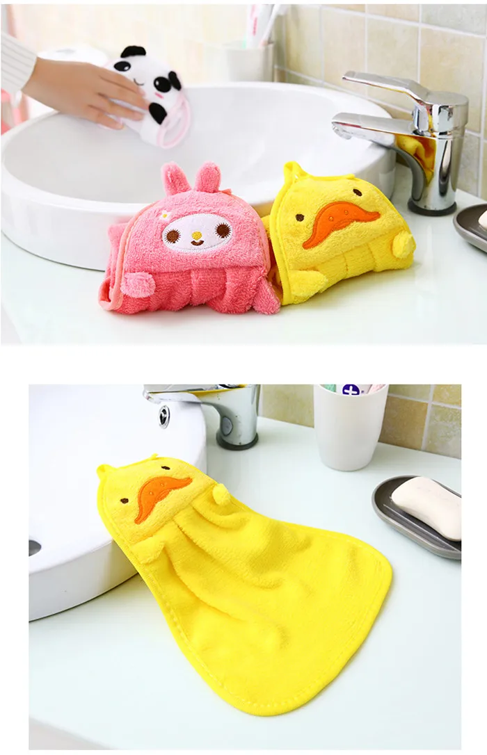 Детское полотенце для рук, детское банное полотенце, мягкое плюшевое полотенце для малышей с мультяшным животным, полотенце для ванной
