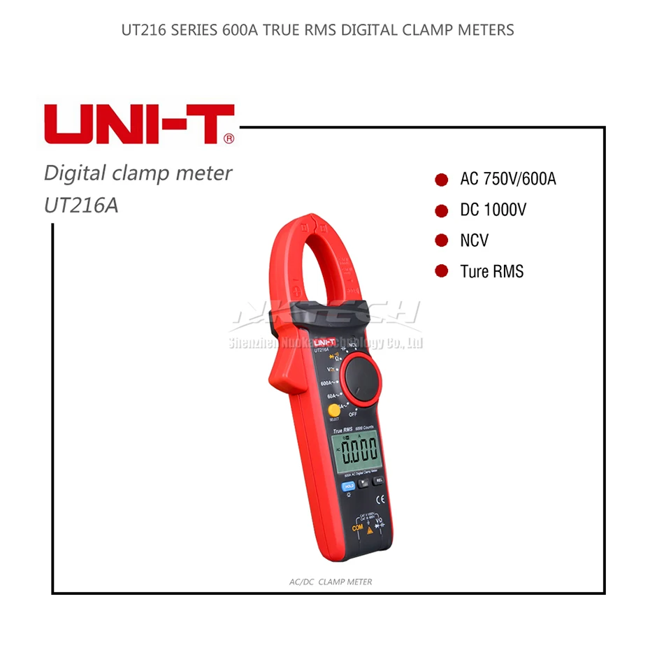 UNI-T цифровой клещи UT216B UT216C UT216A UT216D True RMS AC DC напряжение DCA Сопротивление Емкость Freq NCV VFC Авто Диапазон