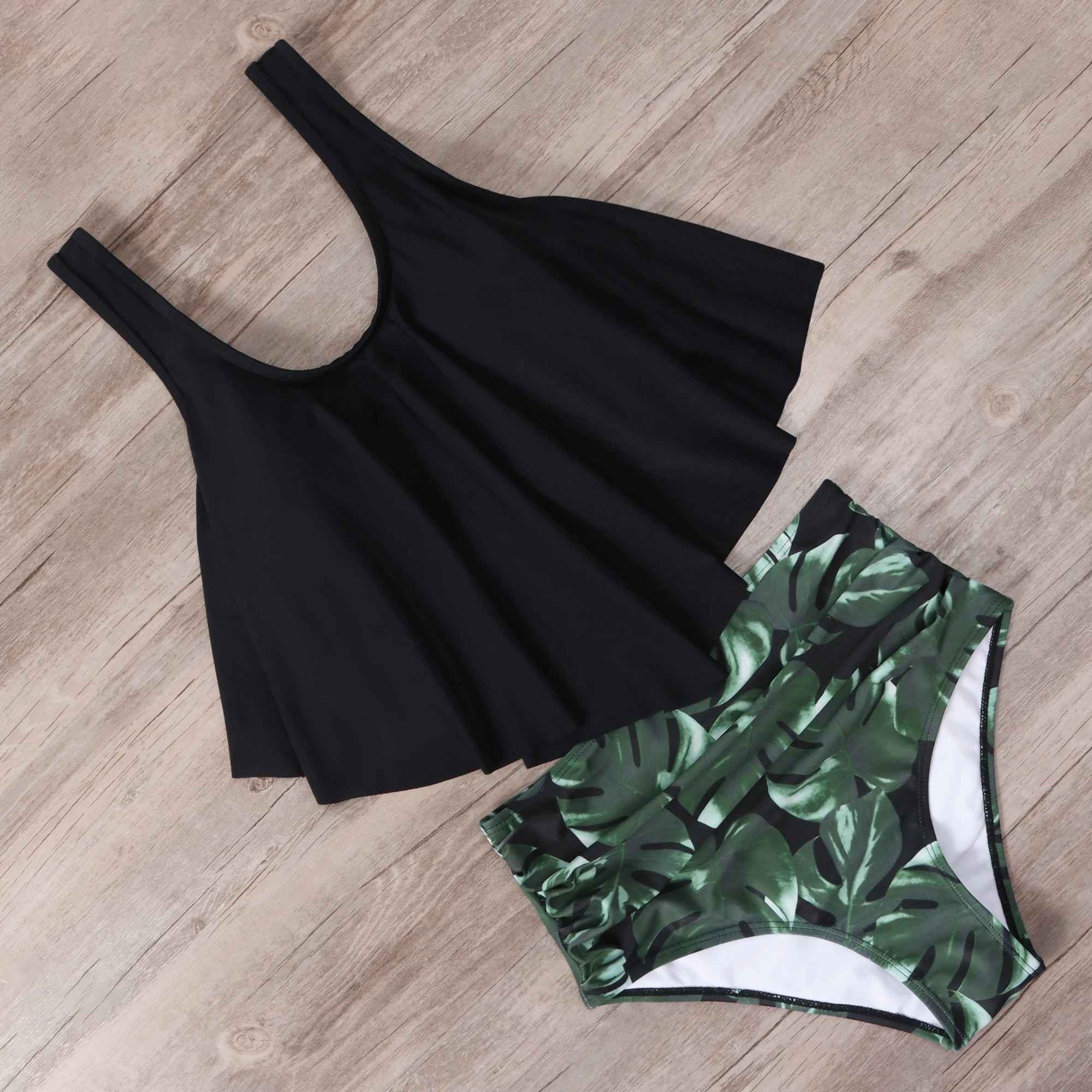 Preise RXRXCOCO Hohe Taille Bikini Push Up Bademode Frauen Badeanzug Plus Größe Bikini Set 2019 Rüschen Tankini Zwei Stück Halter Schwimmen tragen