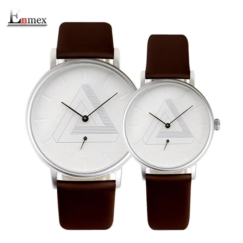 2016 Enmex creative design wristwatch Nordic design Separate second hand lovers couple watch simple Fashion quartz