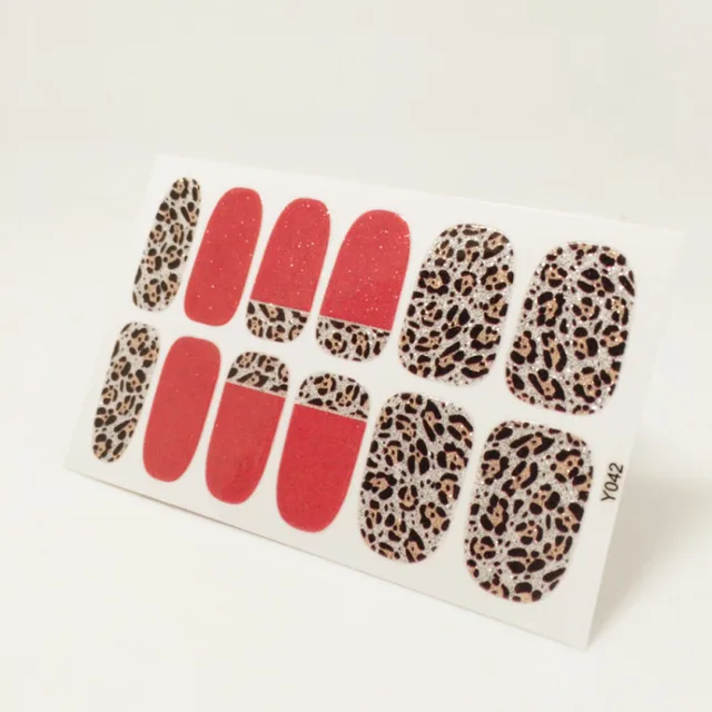 leopard adhesive nail wrap art paper template nails sheet patch foil