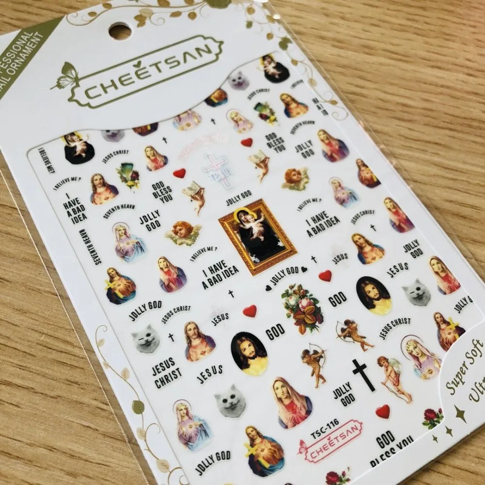 TSC 116 Cheetsan бренд Иисус Дева Мария 2018 новейшие 3d Нейл арт переводные наклейки на