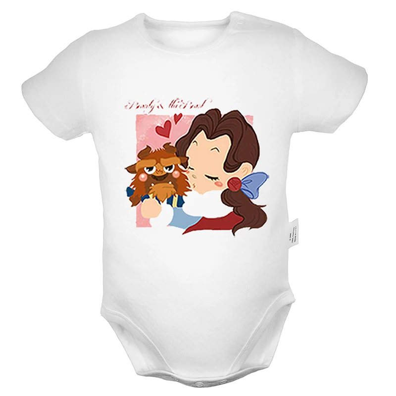 Комбинезон с короткими рукавами и принтом «Красавица и Чудовище» для новорожденных мальчиков и девочек возрастом от 6 до 24 месяцев летняя одежда из хлопка - Цвет: Baby309WD