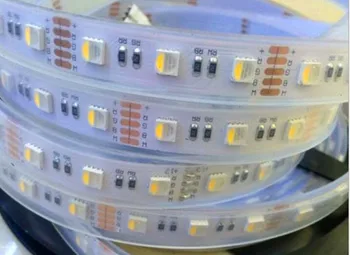

NEW 5050 SMD 4-in-1 RGBW(6500K) LED Strip;60leds/m;DC24V input 5m long;waterproof in silicon tube;WHITE PCB