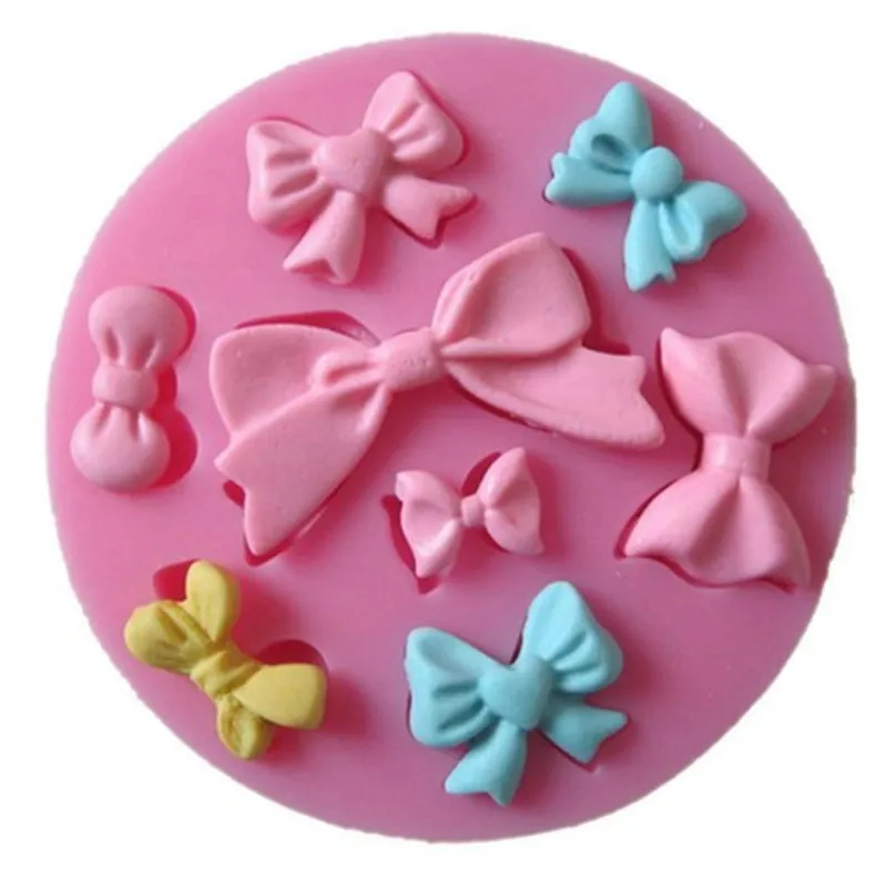 

Many Mini bow chocolate wedding cake decorating tools DIY baking fondant silicone mold fondant gumpaste mold High quality