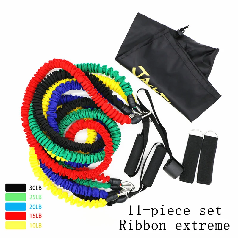 

11 PCS New Professional 100 LB Resistance Bands Multifunctional Puller Set TPR Elastic Rope Fitness Sports Instruments For Men