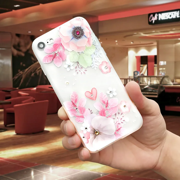 

WZY Embossed Diamond TPU Mobile Phone Shell Case For iPhone6 6s 6 Plus 7 7Plus Back Cover Anti-knock Mobile Phone Case