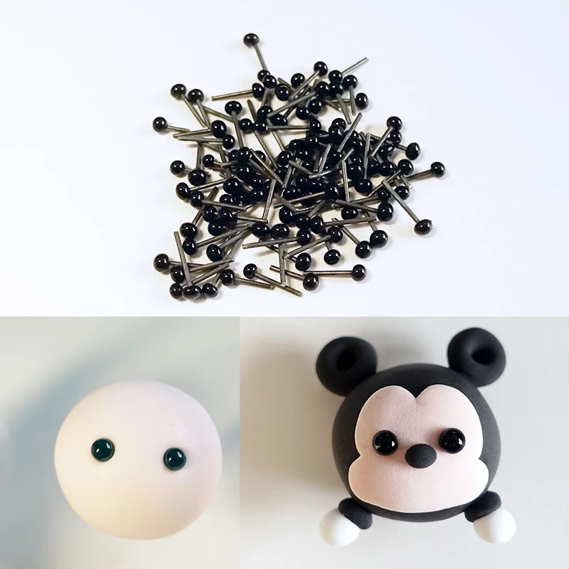 

Wholesale 100pcs/set Glass Eyes 2/3/4mm Needle Felting Teddy Bears Dolls Animals Black Eyes Dolls Accessories