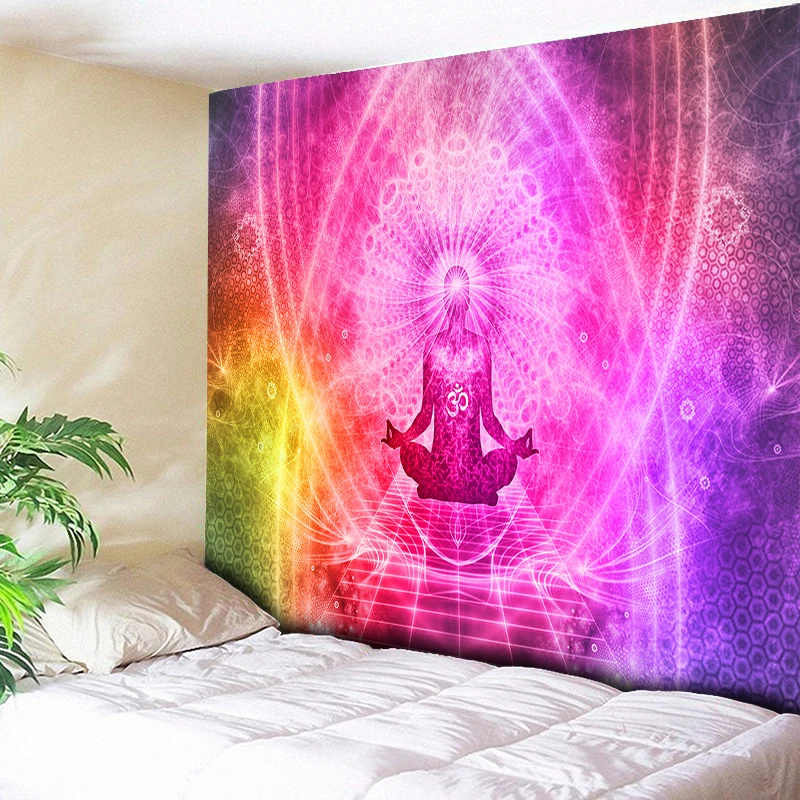 Ombre Psychedelic Wall Tapestry 3D Print Chakra Wall Handing Tapestries