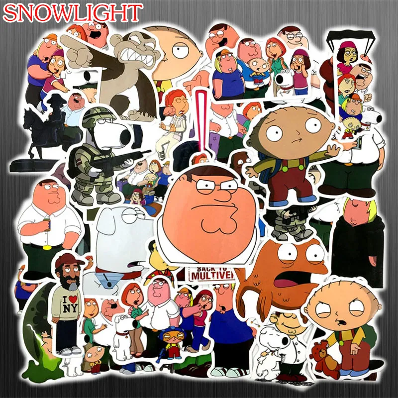 100pcs Family Guy Anime Carton Portrait Anime Fans Decal Scrapbooking Diy Stickers Decoration Phone Waterproof Cartoon Accessory