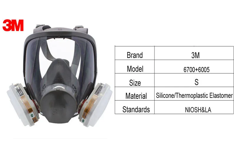 3 м 6700+ 6005 полный уход за кожей лица многоразовая респиратор защитный фильтр дыхательной Формальдегид/органических паров NIOSH одобренный M0000