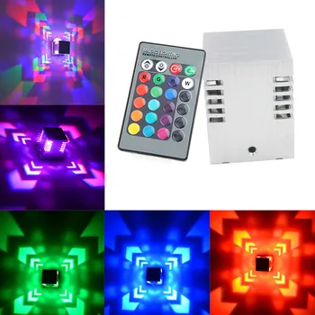 

LED Wall Light Home Party Colorful RGB Square Wall Lamp Surface Install LED Light Luminaire Lighting AC 85-265V Wall Light