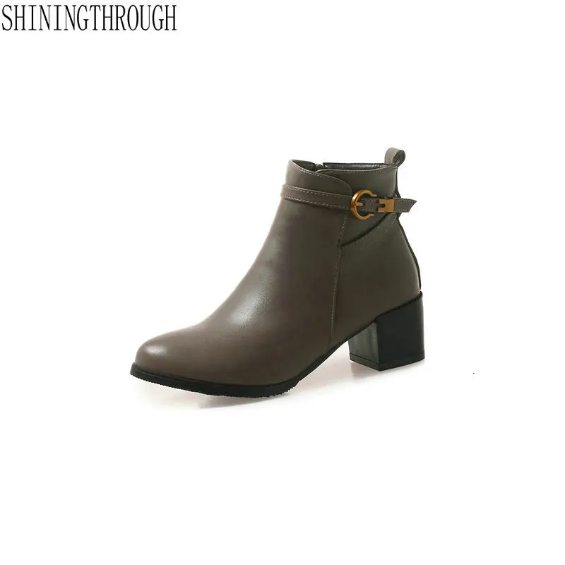 

2019 Fashion Erogenous Round Toe Ankle Boots Comfortable Boots High Heels platform Women Boots Large Size 34-43