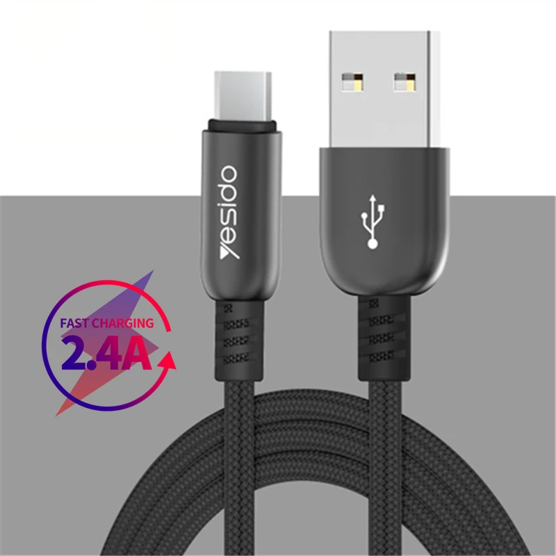 

Micro USB Cable 2.4A Fast Charging Cable For Samsung Huawei Xiaomi Andriod Microusb Smart Power Off Mobile Phone Data Sync Cable