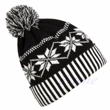 1 шт Женская Мужская мода вязанная крючком зимняя Лыжная теплая шапка Снежинка шапочка