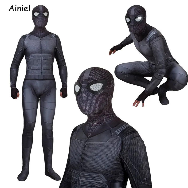 

Spider-Man Far From Home Stealth Suit Cosplay Costume Adult Kids Spider Man Mask Zentai Bodysuit Halloween Costumes for Men Boys