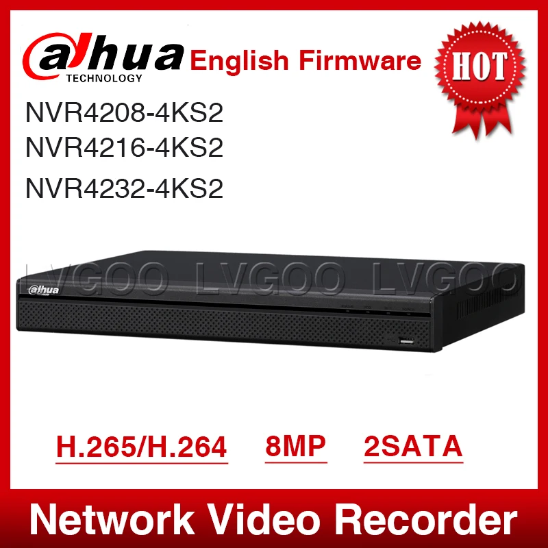 

EXPRESS Ship Dahua NVR4208-4KS2 NVR4216-4KS2 NVR4232-4KS2 Compact 1U Lite 4K H.265 Network Video Recorder Full HD 1080P 2SATA