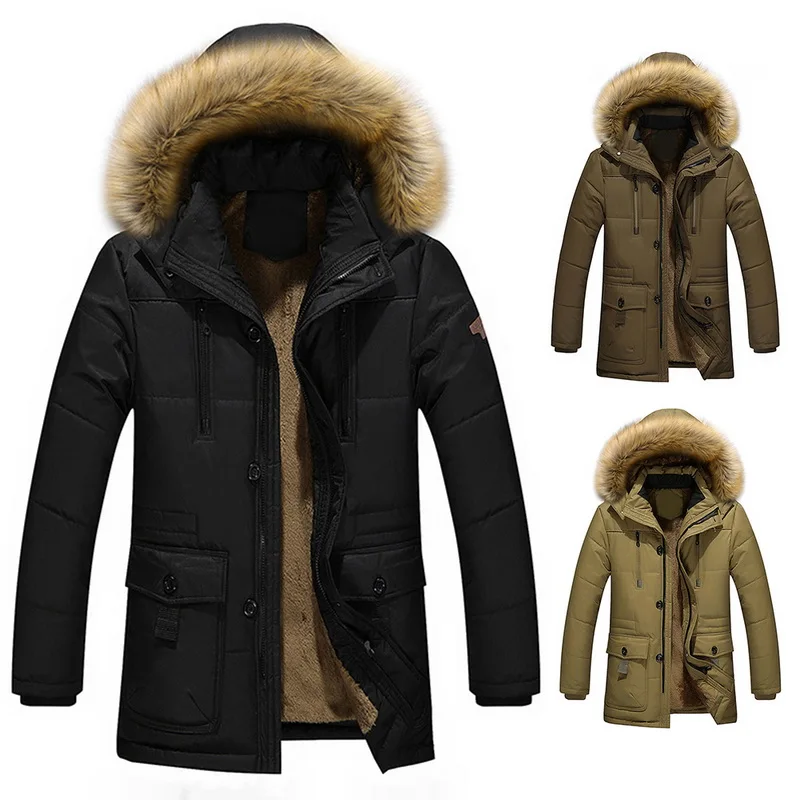 

Laamei Winter Thicken Jacket Men 2019 Warm loose Hooded Parka Coat Men Down Thermal Fashion Jacket manteau homme hiver