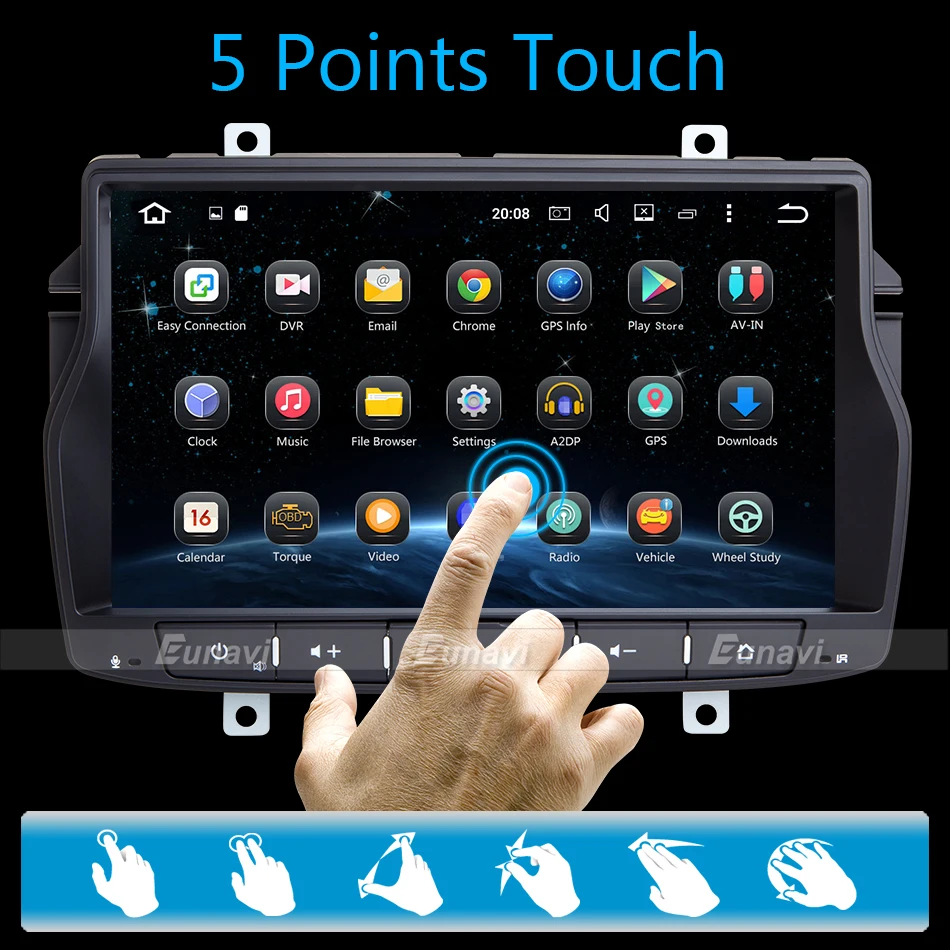 Top Eunavi 1 Din 7 inch Android 8.0 Car Radio for Lada Vesta 4G RAM Octa core GPS navigation video stereo multimedia touch screen 8