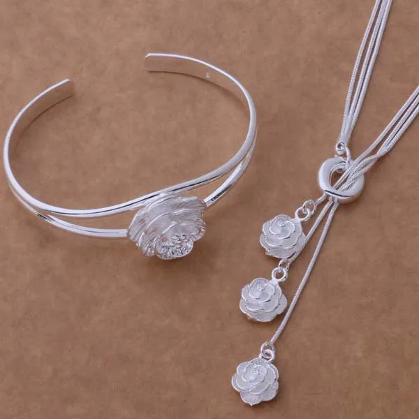 wholesale High quality silver plated Fashion jewelry Necklace bracelet