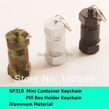 

Aluminum Pill Container keychain holder