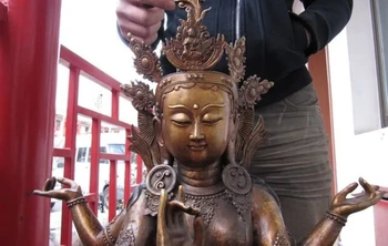 

41'China Bronze Copper 8 Arm Hand Avalokitesvara Kwan-Yin Guan Yin Bodhisattva