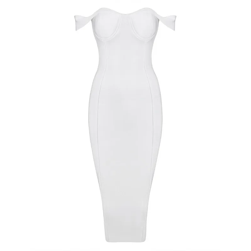 Großhandel 2016 neue beige Schwarz Rot Weiß weg schulter bodycon sexy frauen abend party Promi verband Kleid Kleid + anzug
